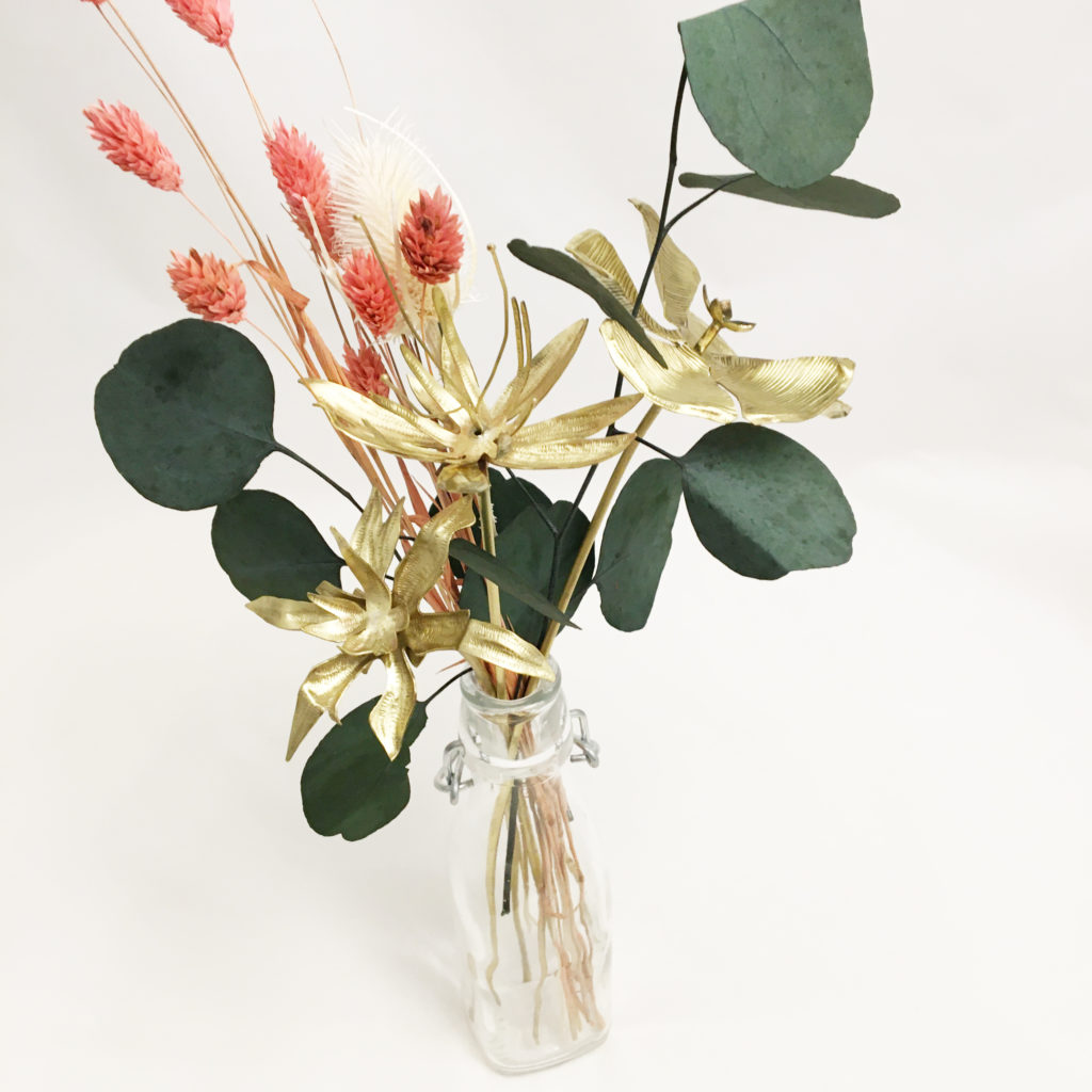 Fleur métal laiton ciselure Constance Escal bouquet 